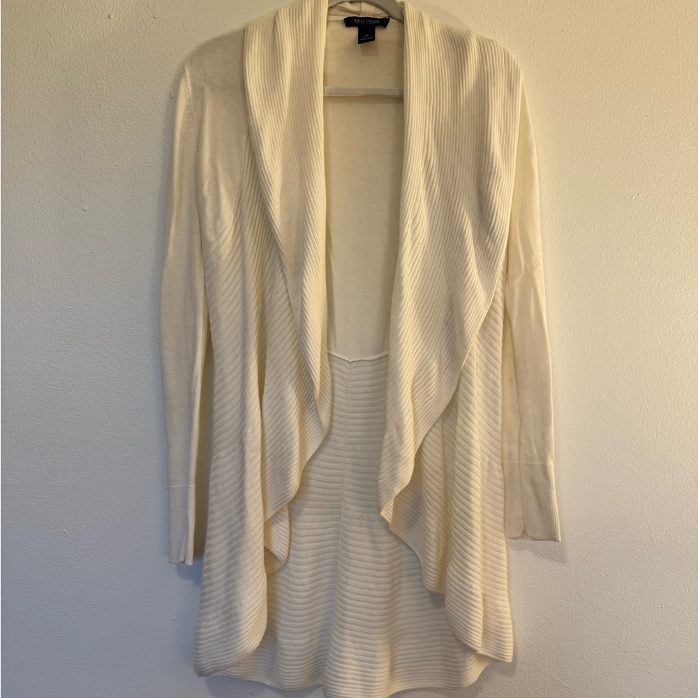 White House Black Market Cream Draped Cardigan